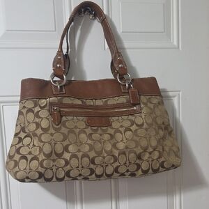 Coach Penelope Signature Jaquard Shoulder Tote